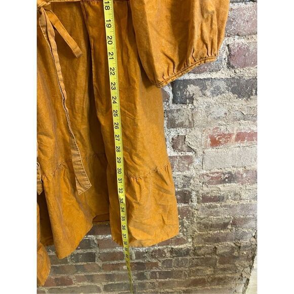 AVA & VIV Burnt Orange Scoop Neck 3/4 Balloon Sleeve Knee-Length Sun Dress Plus - Picture 10 of 13